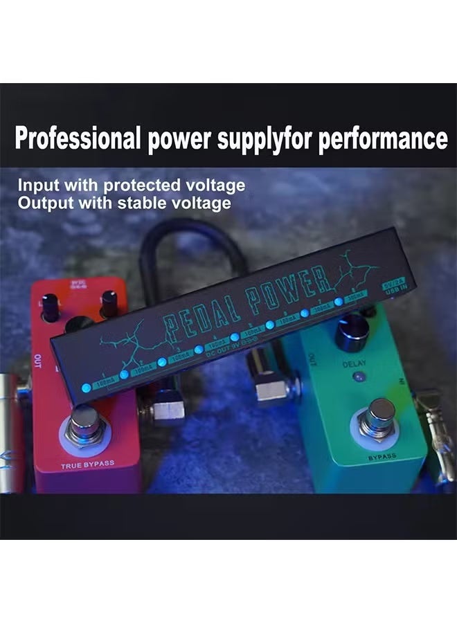M-VAVE PEDAL POWER Guitar Pedal Power Supply, 8 Isolated Pedalboard Power Supply Aluminium Alloy DC Output 9V Effect Pedal - Image 2